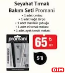 PROMANİ SEYAHAT TIRNAK BAKIM SETİ 5'Lİ